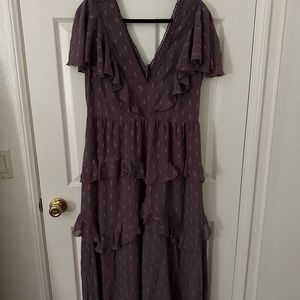 ASOS DRESS -Purple Tiered MIDI Dress